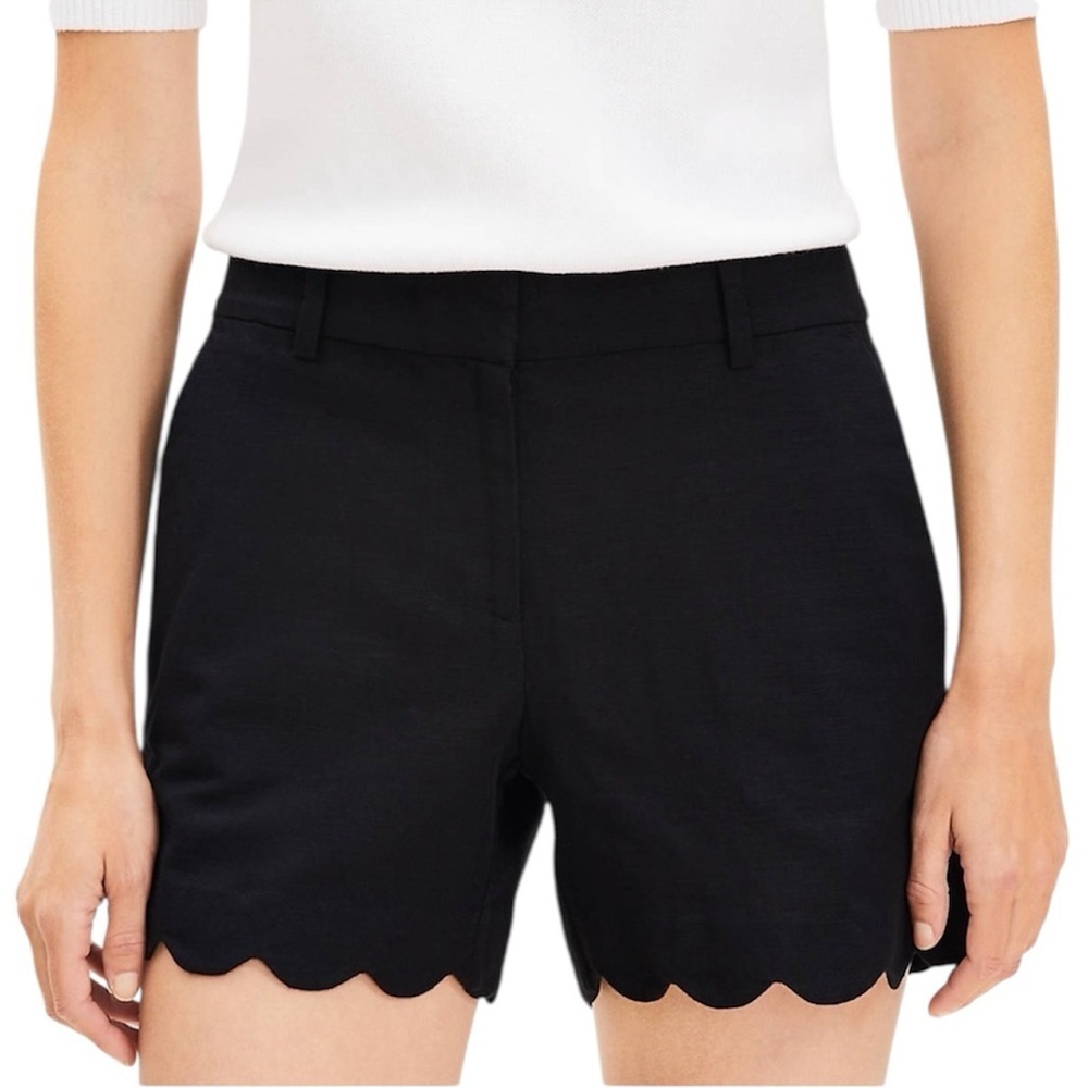 🆕 LOFT The Riviera Shorts in Scalloped Linen Cotton Short Textured Size 00